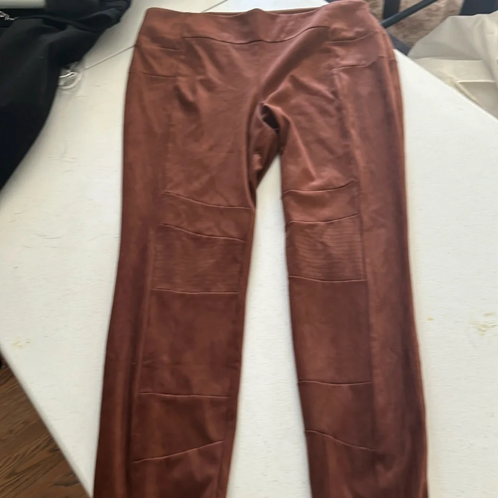 NWOT Sundance faux suede brown lux leggings - Picture 2 of 9